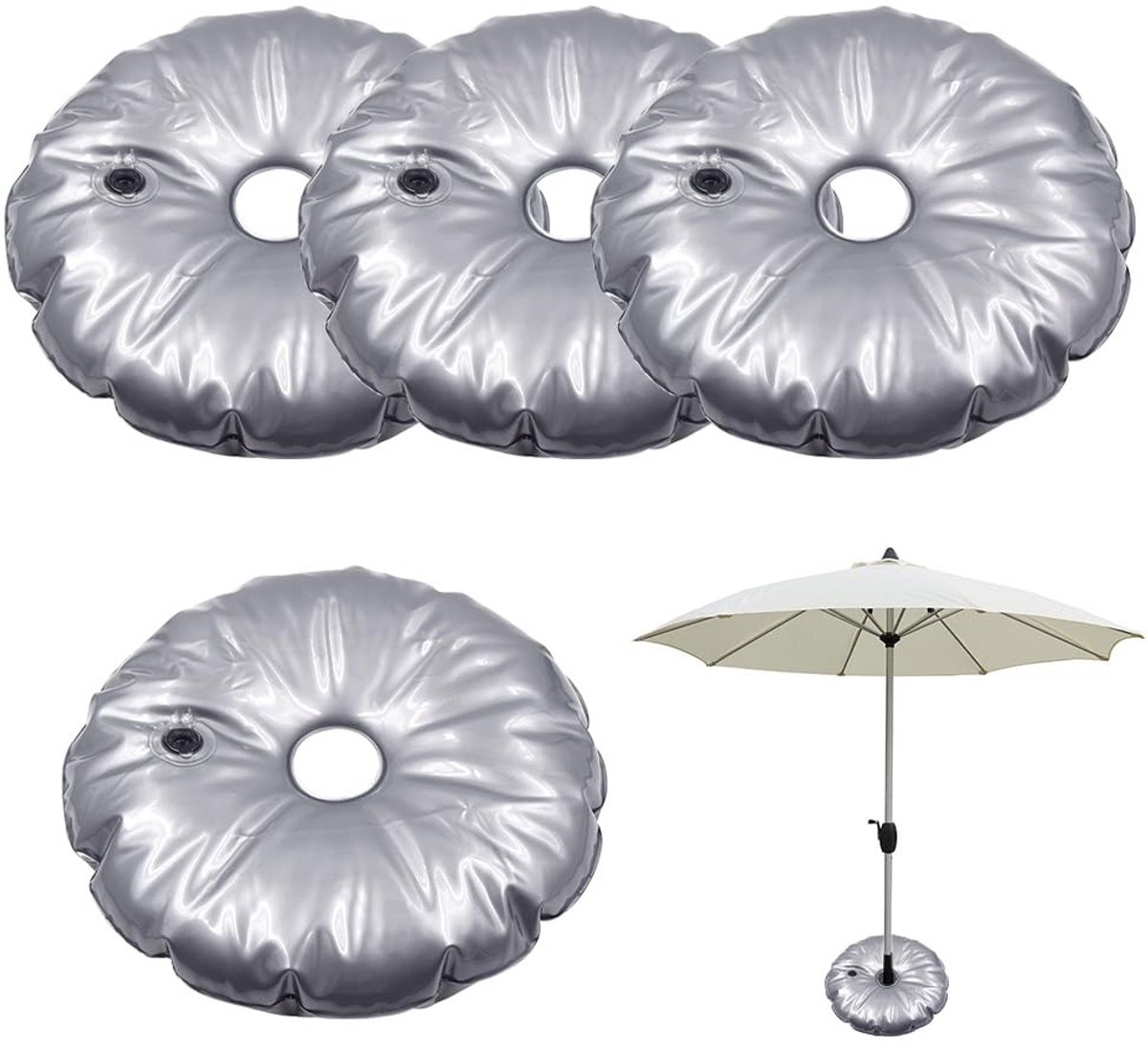 Dailygoods- Gewichtzak Vulbaar 12 Liter - Zandzak - Parasol Gewichten - Verzwaarder - Gewicht Tas - 37 cm - Parasolgewicht