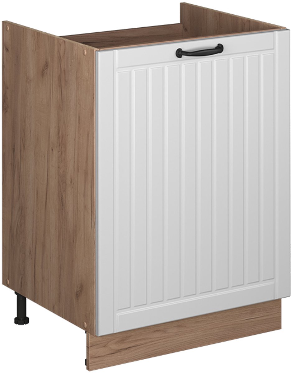 Vicco Wastafelkast Fame-Line, Wit Landhuis/Goudkleurig Eiken, 60 cm