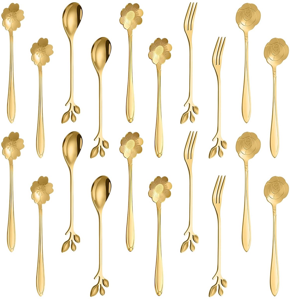 Dailygoods- Lepels 20 Stuks - Roestvrij Stalen Messen - Dessertlepels - Koffielepels - Eetlepels - Geschikt voor Bar en Desserts