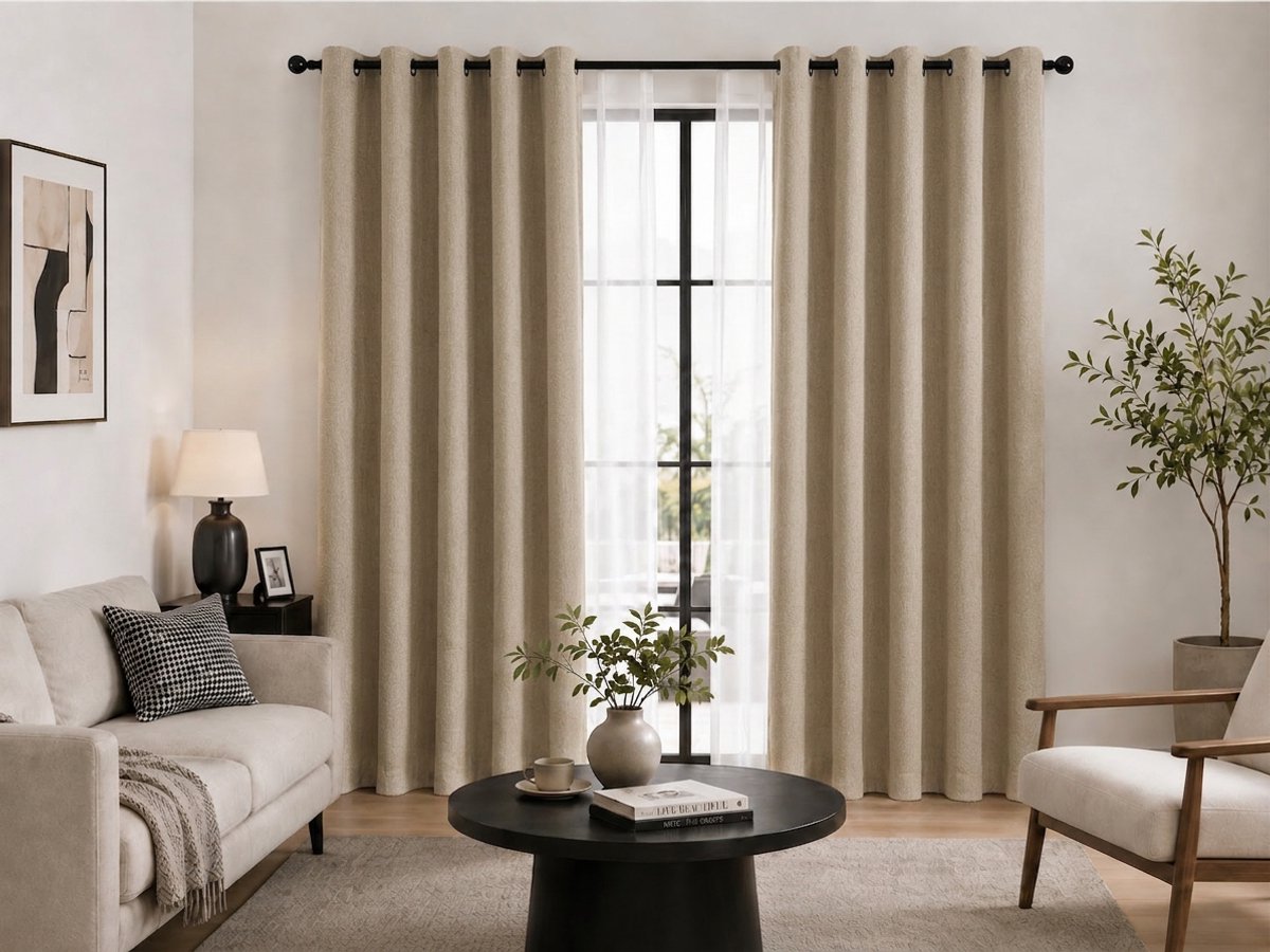 Everyday Elegance Royal – Luxe Gordijnen met ringen – 480 GSM 100% Verduisterend & Thermisch – Beige – 132x240 CM
