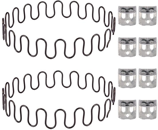 Sofa Veer Reparatieset, 2 Stuks 31" Veer met 8 Stuks S Clips, Geschikt voor Meubels, Auto en Interieurdecoratie, 4.0 Draaddiameter voor Optimale Ondersteuning