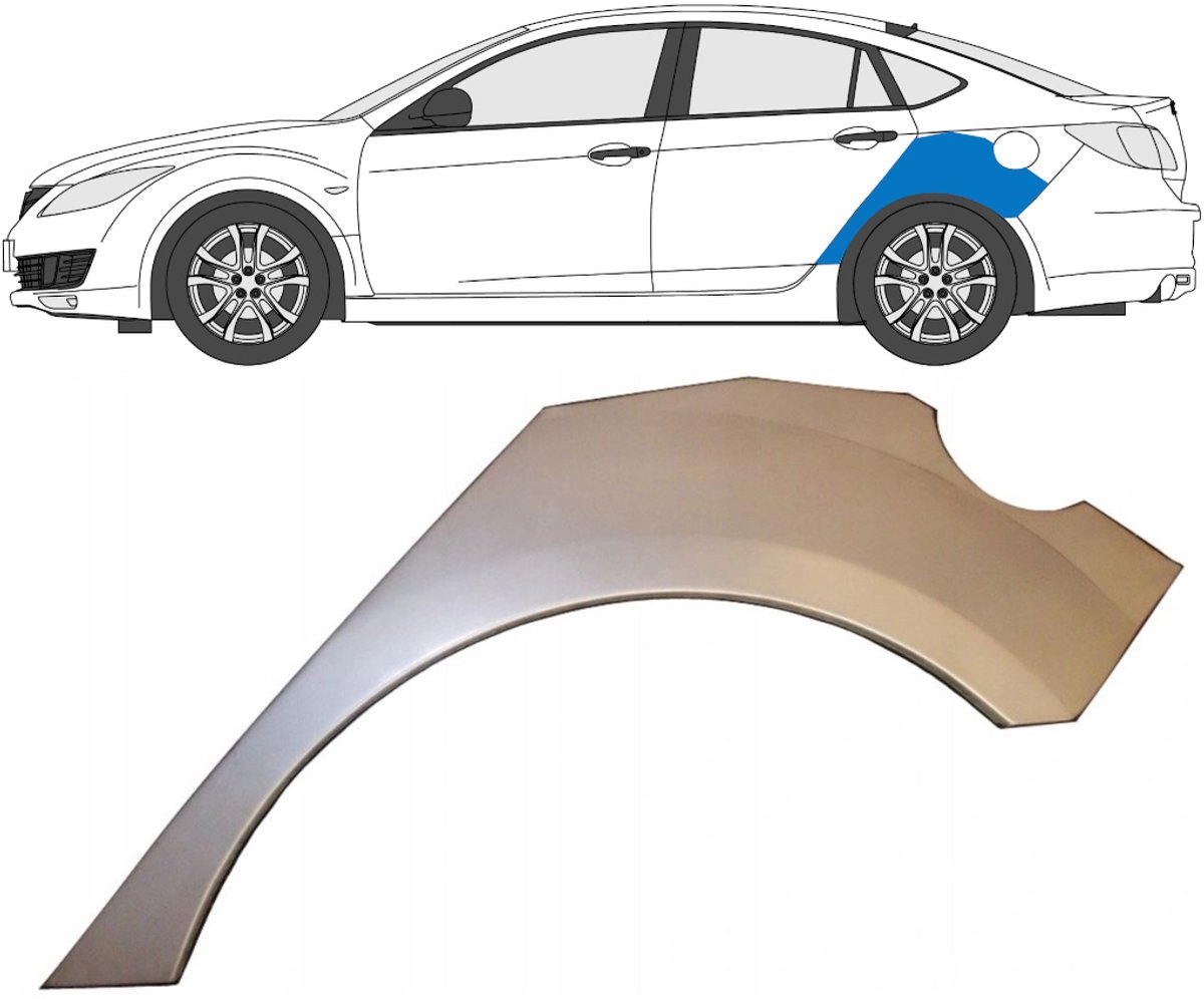 Reparatiepaneel achterspatbord voor Mazda 6 GH 2007-2012 / Links