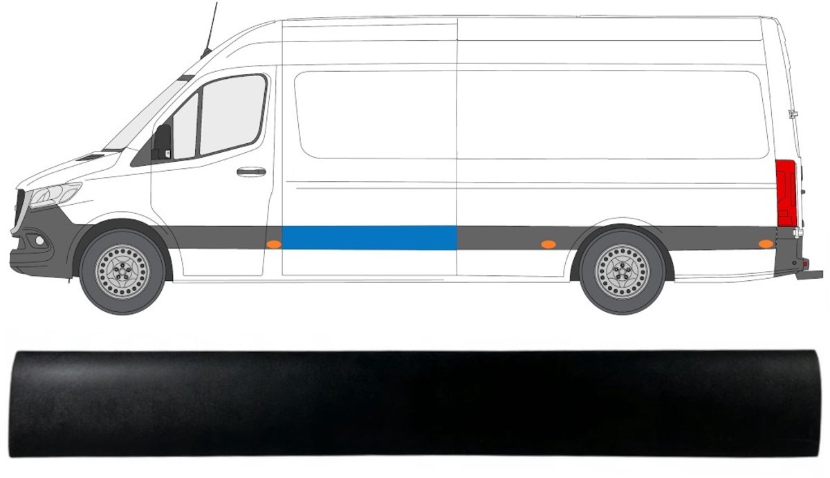 Zijlijst sierlijst voor Mercedes Sprinter 2018- / Links