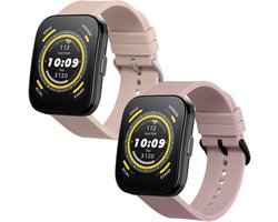 kwmobile 2x horlogebandjes geschikt voor 22mm Amazfit Bip 6 / Bip 5 Unity / Bip 5 / GTS 3 / Balance 2 / Helio Strap bandje - Smartwatch bandjes van TPU - Activity tracker horloge band in lavendel / oudroze
