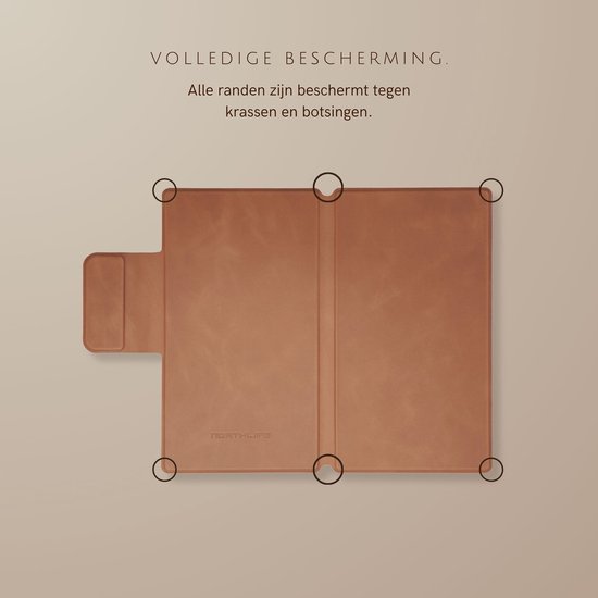 NorthLife ReMarkable Paper Pro Move Slim magnetisch cover leren hoes - Cognac — afbeelding 3