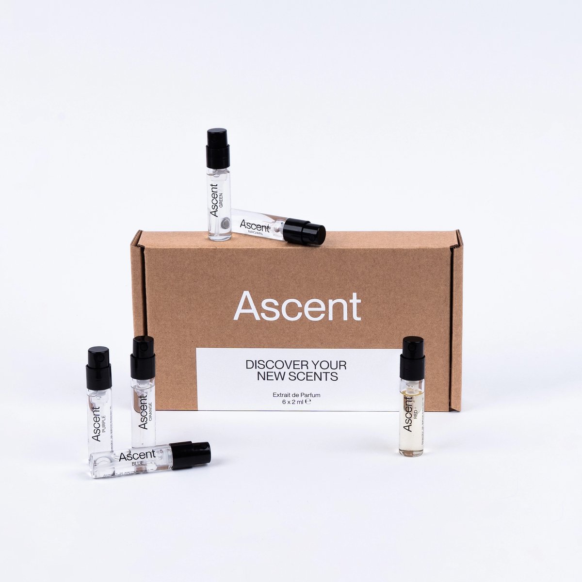 Ascent Discovery Set - Parfum Voor Dames en Heren - Eau De Toilette Homme – Parfumolie - Geurset – Parfumset - Geschenkset Vrouwen en Mannen - Geurtjes Vernevelaar - Luchtjes Pakket 6x2ml - Vegan - Organische Basis