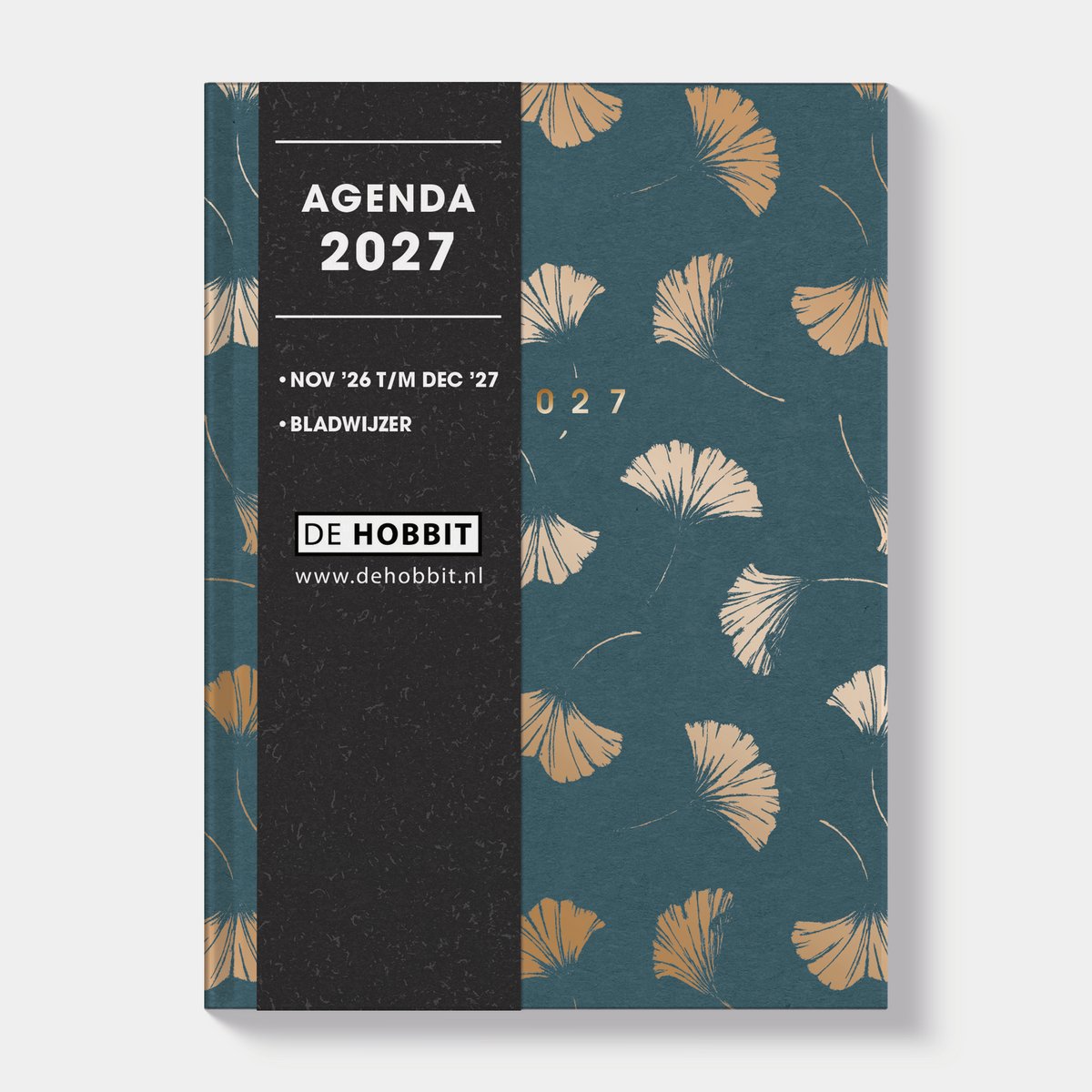 Hobbit - Pocket Agenda 2027 - Agenda A6 (14 x 10,5 cm) - 1 week op 2 pagina's - A6 agenda met harde kaft - Gingko Goud