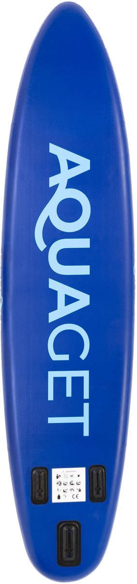Aquaget® SUP Board - Opblaasbaar Paddle Board - Met Tas -Inclusief Accessoires - Complete Set - Max. 150KG - 350x81cm - Blauw – foto 5