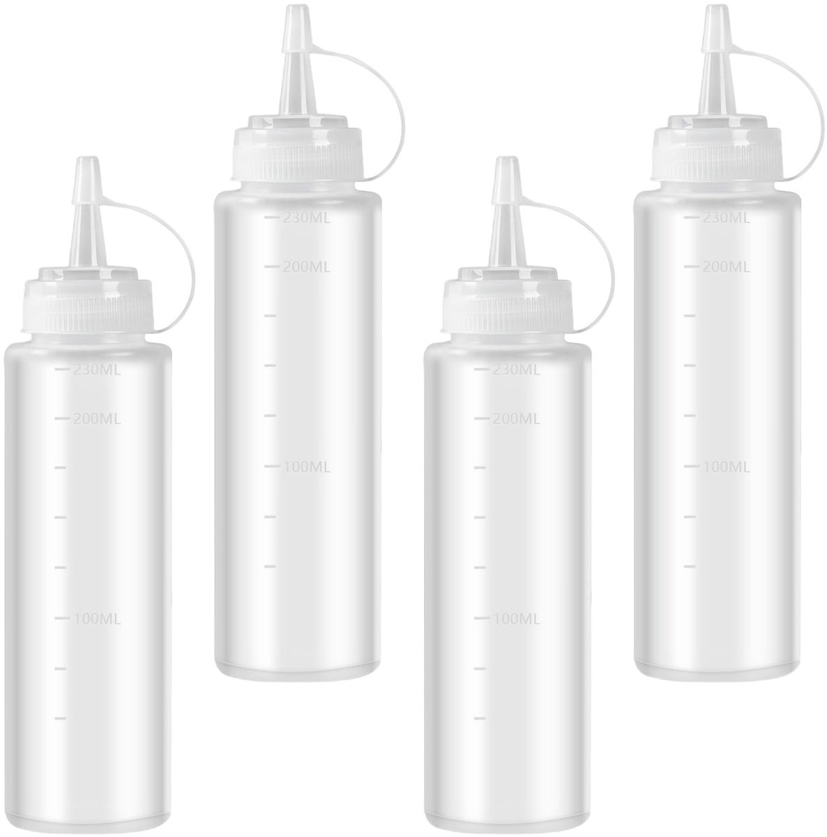 Dailygoods- Knijpfles 240 ml - Doseerfles - Ketchupdispenser - Sausdispenser - Herbruikbaar - Antilek deksel - Sauzenfles