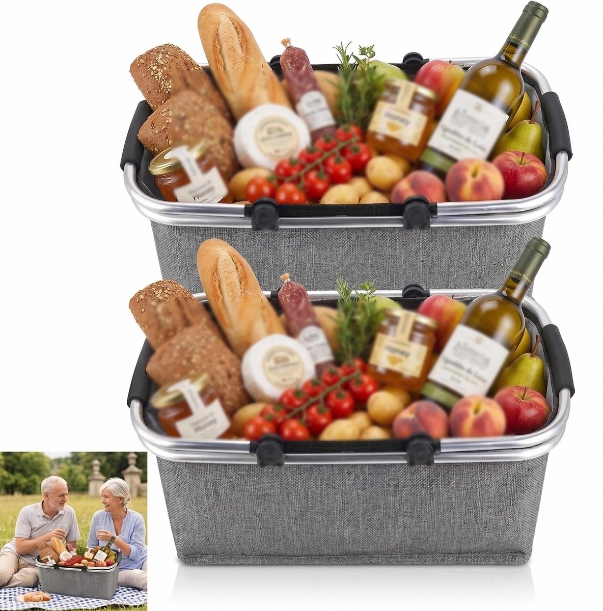 Dailygoods - Opvouwbare Boodschappenmand met Koelfunctie - Ideaal voor Winkelen en Picknicken