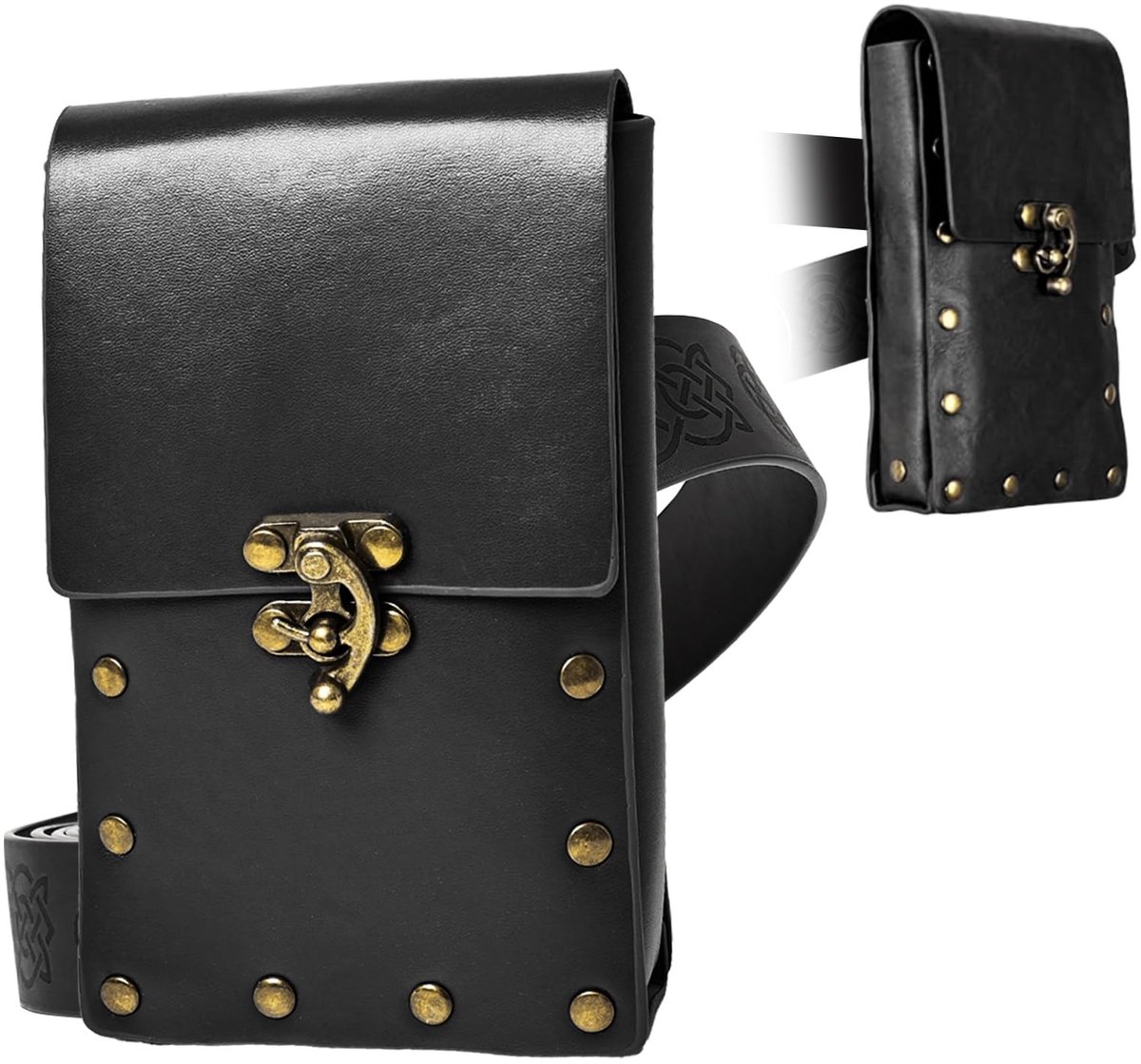 Dailygoods- Riemtas Middeleeuws - Kunstleer/Canvas - Voor Heren/Dames - LARP/Kostuum - Vintage Gesp - Veelzijdig Accessoire - Heuptas
