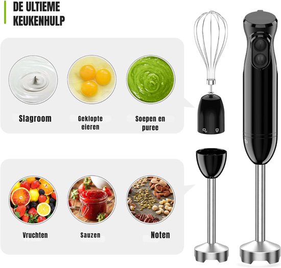 KAD® Smoothie Blender - 3-in-1 - Blender to go - Smoothie Maker - Zwart - 10cm x 21cm x 24cm van Kad — afbeelding 3