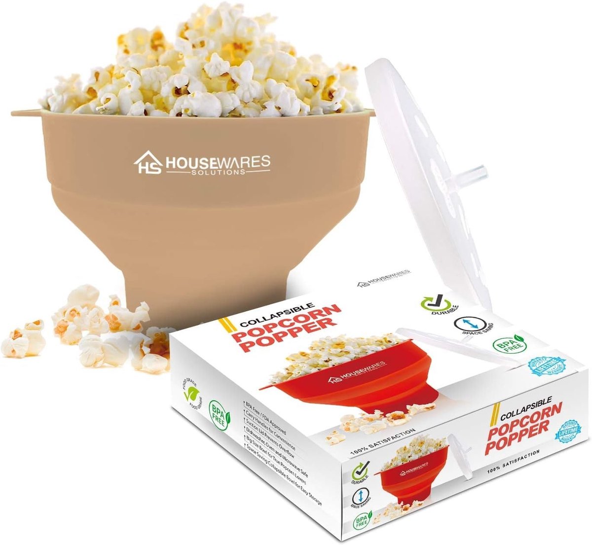 Dailygoods - Opvouwbare Siliconen Magnetron Popcorn Popper Bowl