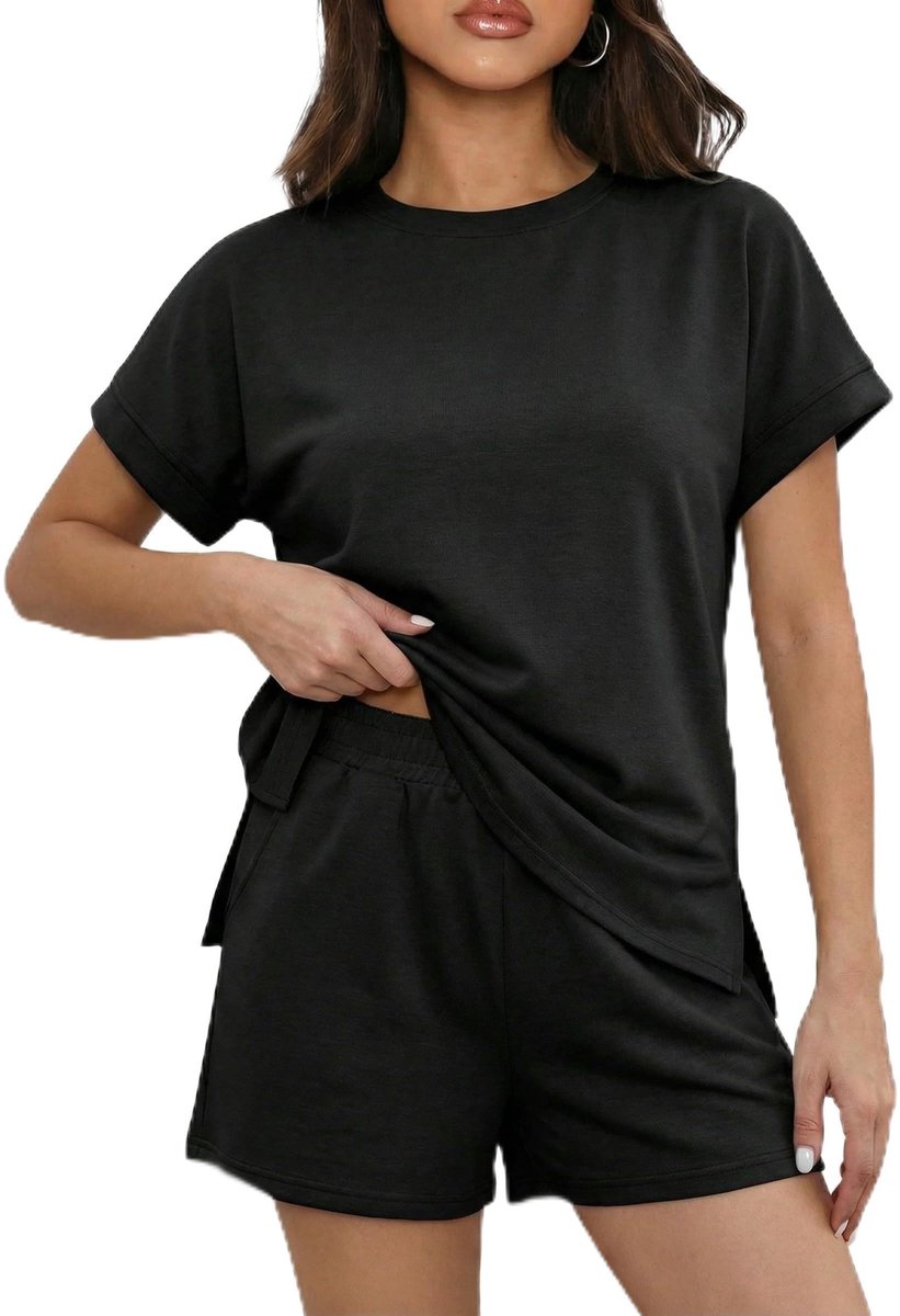 Dailygoods- Zomerset elegante losse pasvorm - 2-delige outfit - met zakken - gesplitste zoom - dames - comfortabele stof - Tweedehands