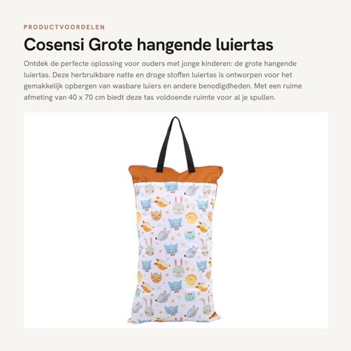 Luiertas Groot - Hangende Luiertas - Herbruikbare Luiertas - Natte/Droge Luiertas - Wasgoed Beugel - Professioneel Ontwikkeld - Luiertasje
