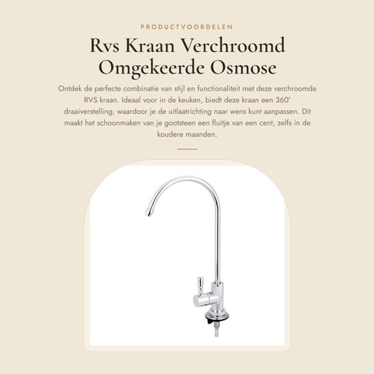 Keukenkraan RVS - Zwanenhals - 360° Draaibaar - Snelle Aansluiting - Drinkwaterfilter - Elegant Design - Waterkraan