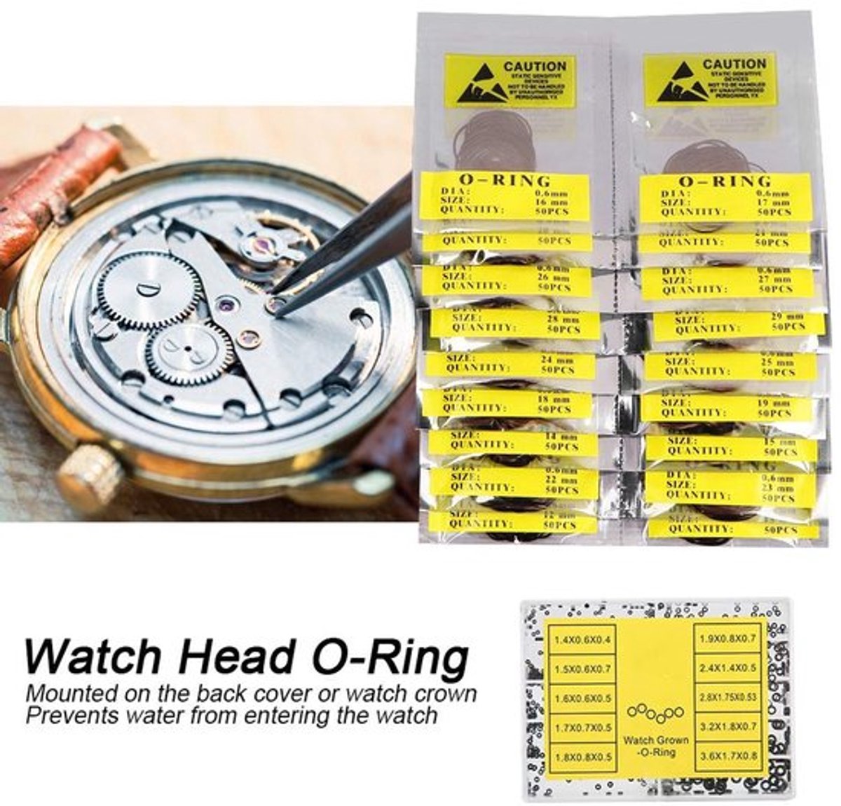 Horloge O-ring Rubberen Pakkingset - Waterdicht - Afdichtend Effect - Duurzaam - Flexibel Rubber - Perfecte Pasvorm - Horlogeafdichting