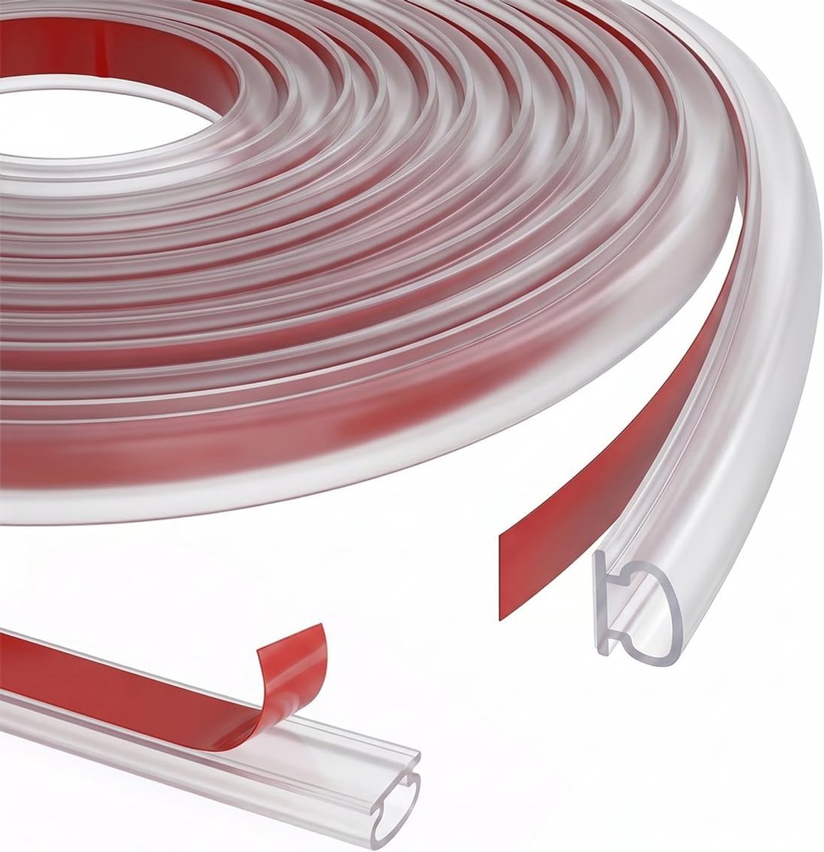 SnelShoppen - 8M D-vormige rubberen weerstrippen - Zelfklevende waterdichte deurafdichtingsstrip - Tochtstopper voor raam en deur - Geluiddicht en tra