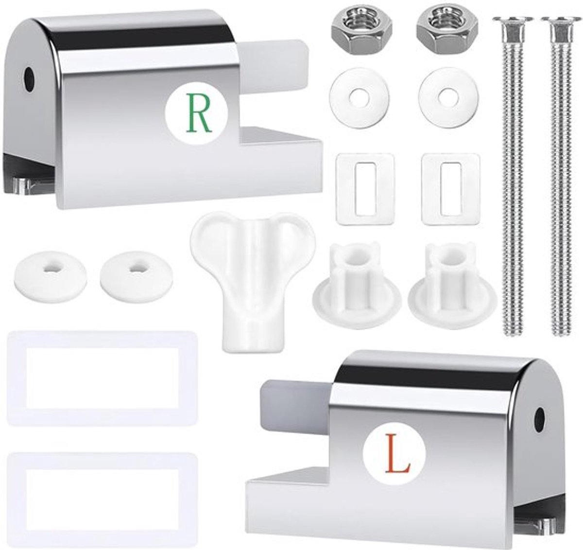 WC-Brilbevestiging Universele Houder - Soft-Close Scharnier - Bevestigingsset 2 Stuks - Schokdemping - Automatische Daling - Toiletbrilbevestiging