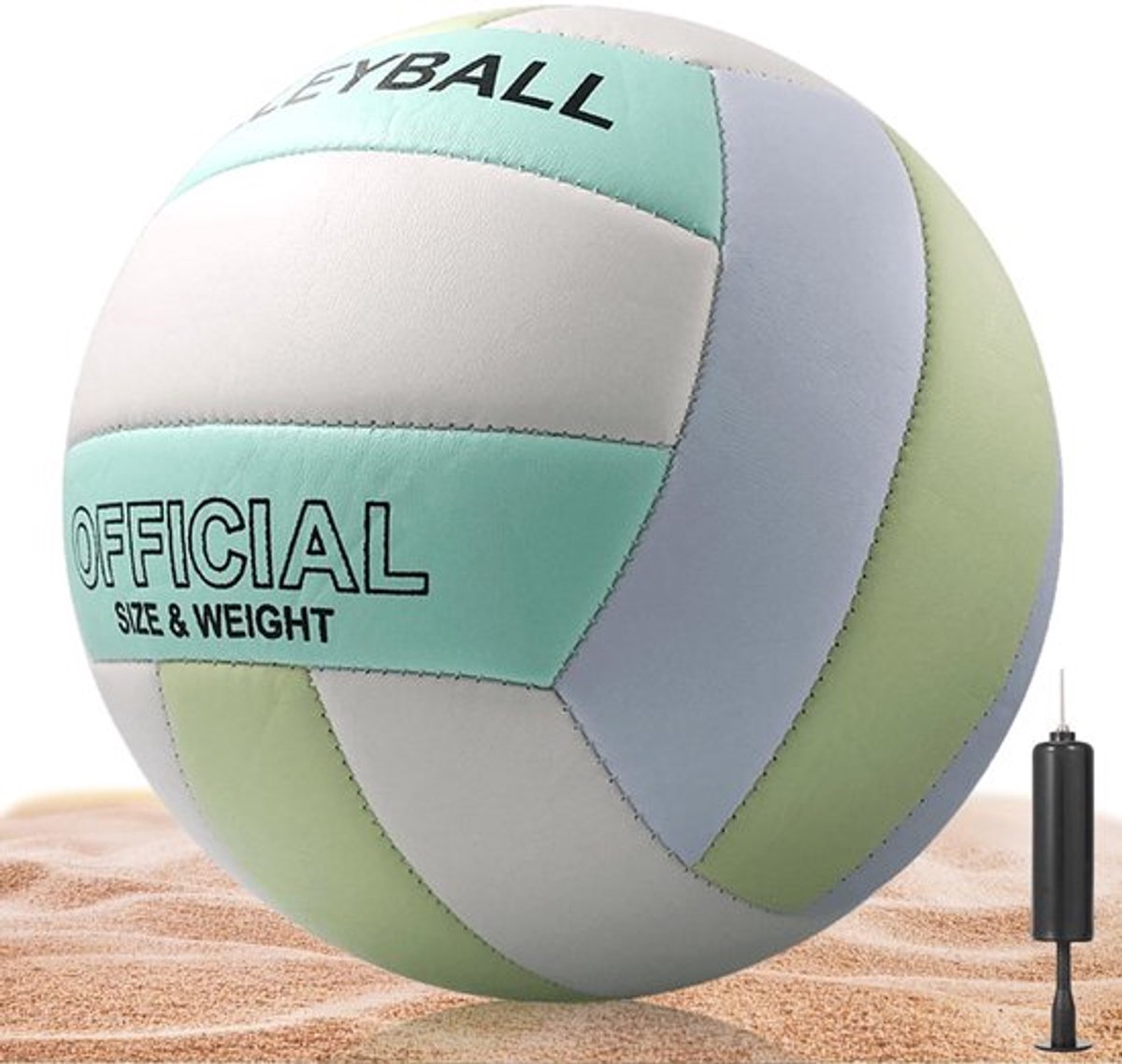 Volleybal officiële maat 5 - Beachvolleybal - Opblaasapparaat - Zachte PU - Antislip - Voor binnen/buiten sporttraining