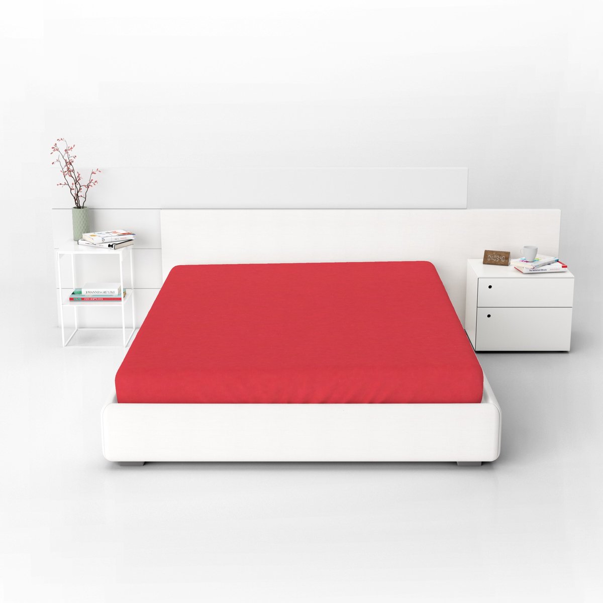 KONEY - Hoeslaken jersey 220 x 200 cm - Rood - 160 g/m² - matras tot 20 cm