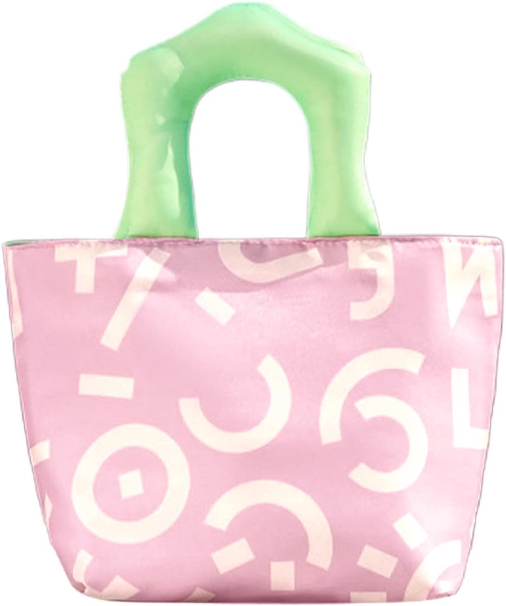 VHV - Geïsoleerde Lunchtas - Lichtgewicht Polyester Tas met Gevoerde Handgreep - Voor Werk, School en Reizen - Roze
