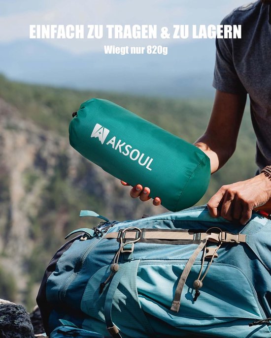 Isolatiemat Slaapmat - Luchtbed Kamperen - Buiten Ontspannen - Ingebouwde Voetpomp - 10cm Dik - Pauwenblauw — afbeelding 3