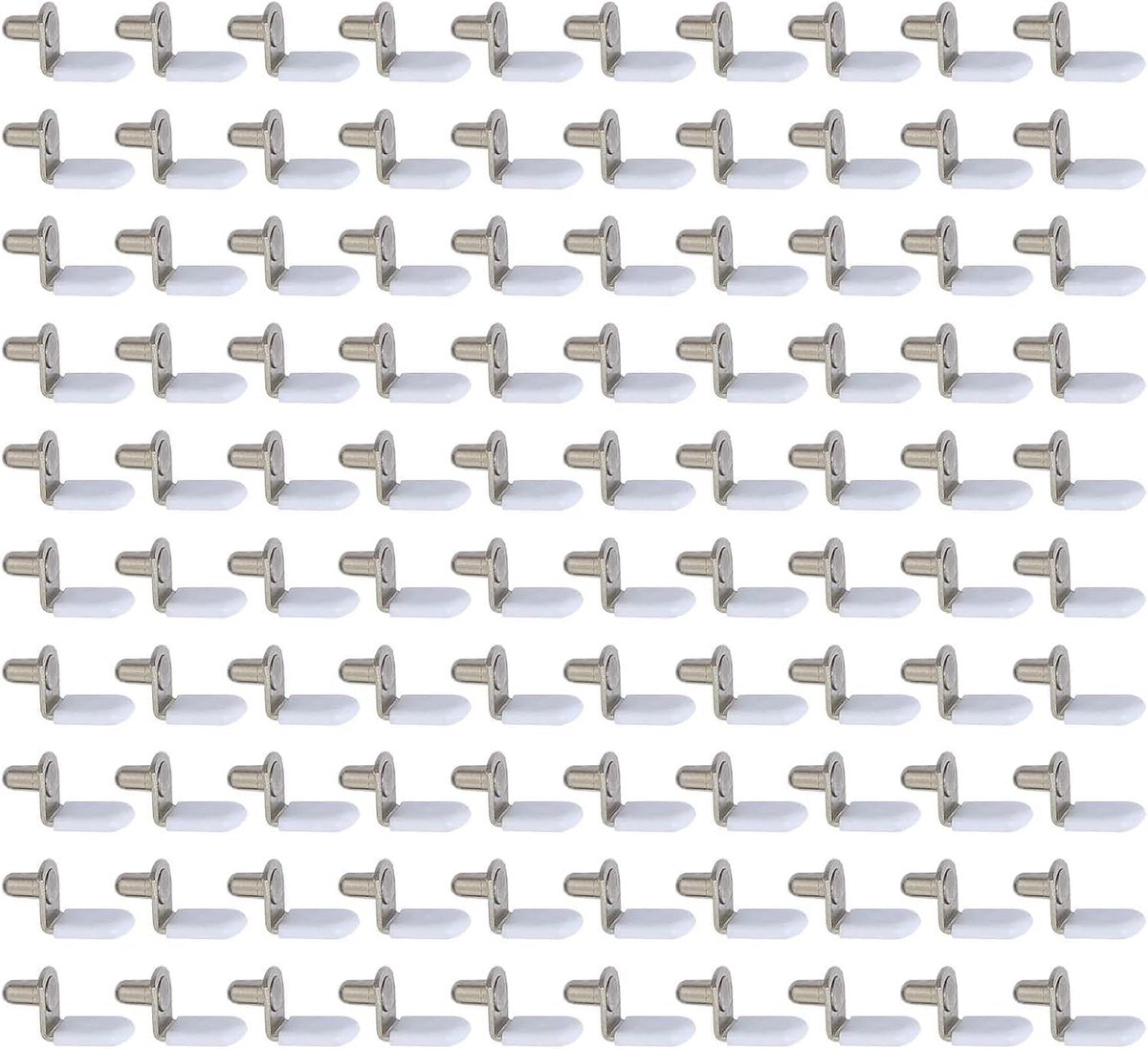 100x Steunpinnen voor Planken, L-vormige Metalen Plankclips voor Keukenmeubels en Kasten, Ideaal voor Opbergruimte en Organisatie (Zilver, 5mm)