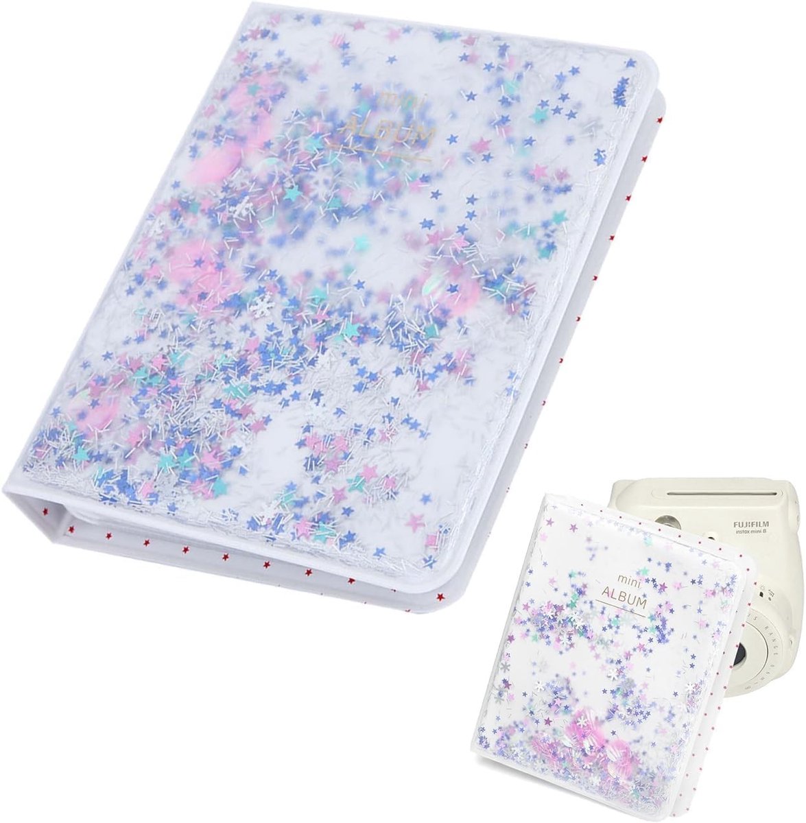 Mini Fotoalbum voor Instax Foto's - Grote Capaciteit, Modieus Ontwerp, Geschikt voor 3 Inch Foto's (Blauw)