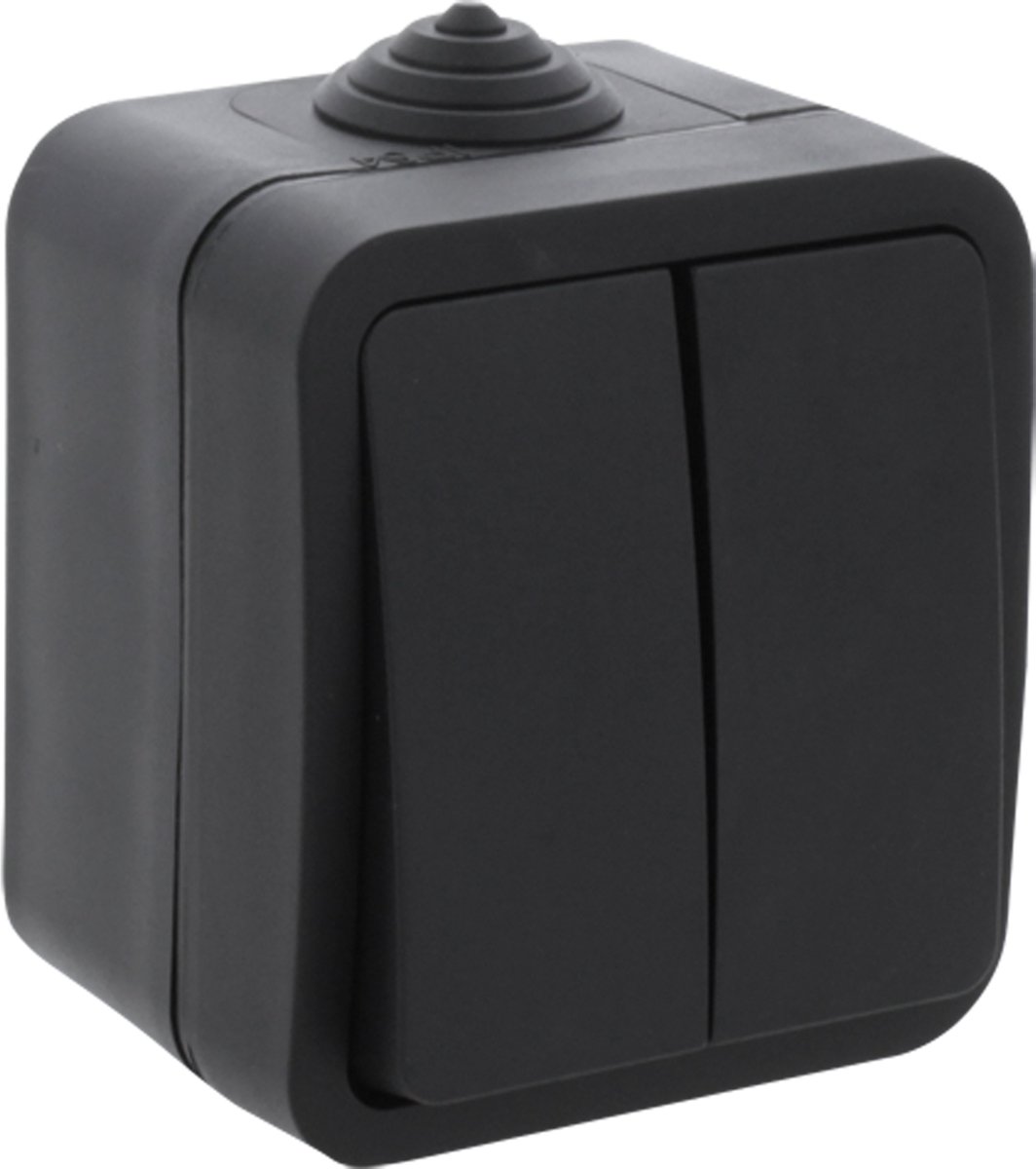 Opbouw Serieschakelaar IP54 Spatwaterdicht Zwart | Per Stuk