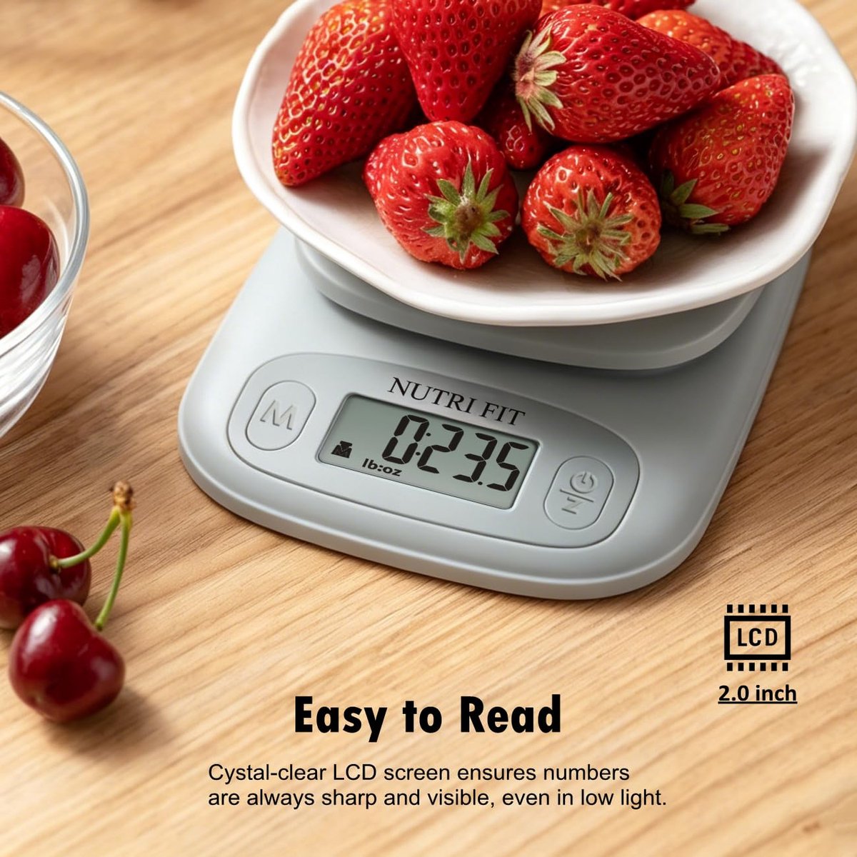 SnelShoppen - Digitale Keukenweegschaal - ABS Kunststof Voedingsweegschaal voor Bakken en Koken, 5kg/11lb, g/fl.oz./lb (oz.)/ml, LCD Display, AAA Batt