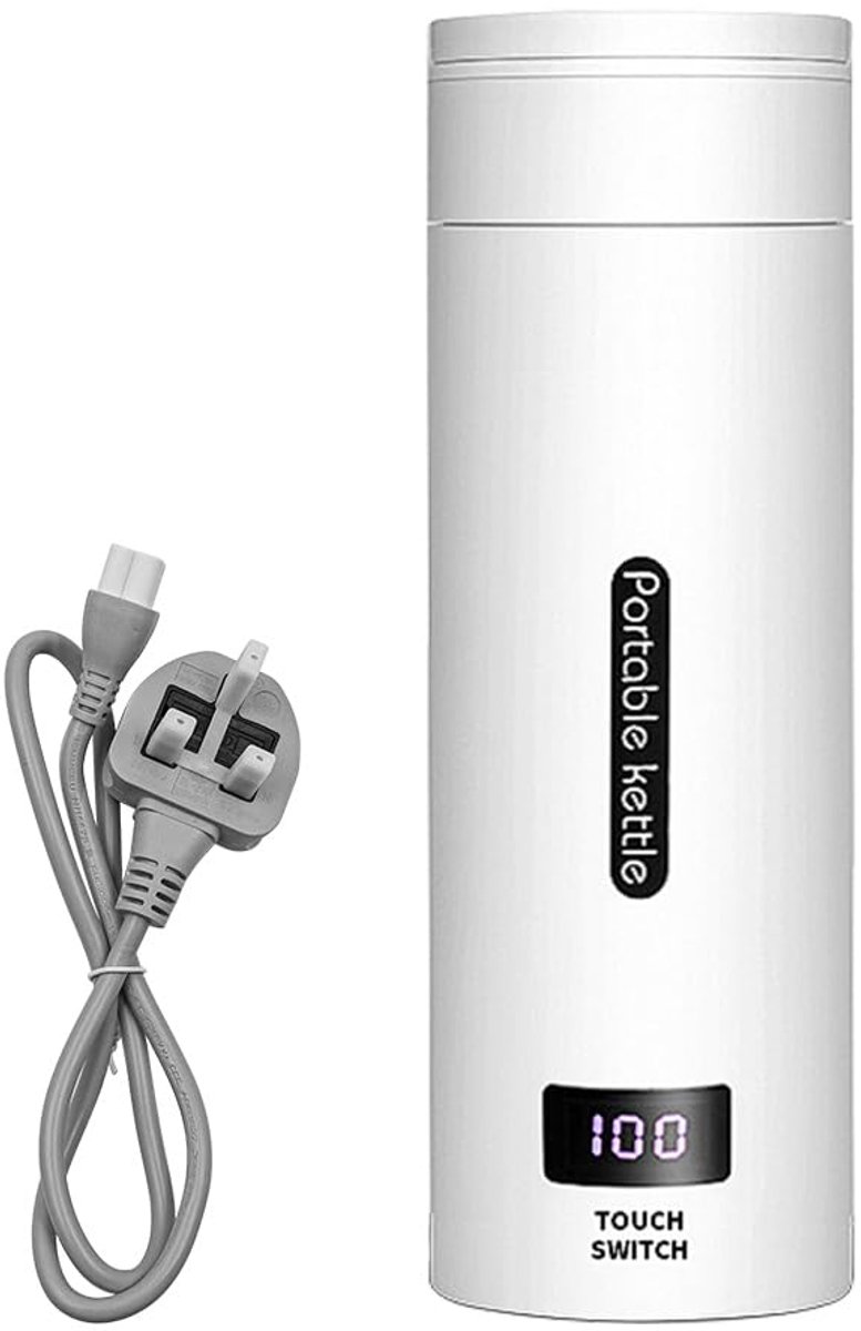SnelShoppen - Draagbare Elektrische Waterkoker 500ml, Reiswaterbeker met LED Temperatuurdisplay, 4 Temperatuurinstellingen, Automatische Uitschakeling