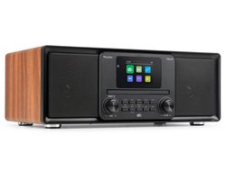 DAB radio - Audizio Palmi - Radio met cd speler - Bluetooth radio - FM, DAB+ en USB - Houtlook