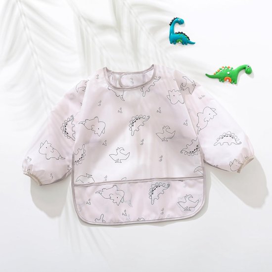 Waterdichte Slabbetjes voor Baby's, 5 Stuks, Lange Mouwen, Voedingsschort met Pocket, Geschikt voor 3-30 Maanden — afbeelding 2