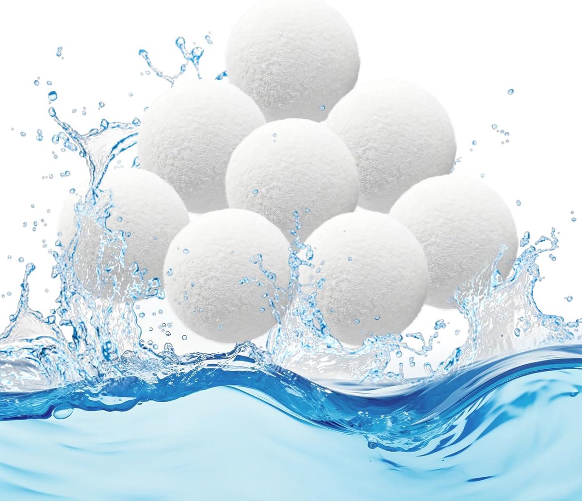 Filterballen voor zwembad - 8 stuks sponsmateriaal - Effectieve olieabsorptie - Verwijder schadelijke stoffen - SnelShoppen