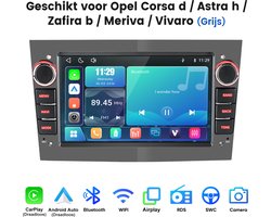 Junsun linux Autoradio Met Bluetooth Geschikt voor Opel Astra H Corsa C/D Vectra C Zafira - Draadloze CarPlay & Andriod Auto - GPS Multimedia - 7 inch Touchscreen - Stuurwielbediening - WiFi - RDS - grijs