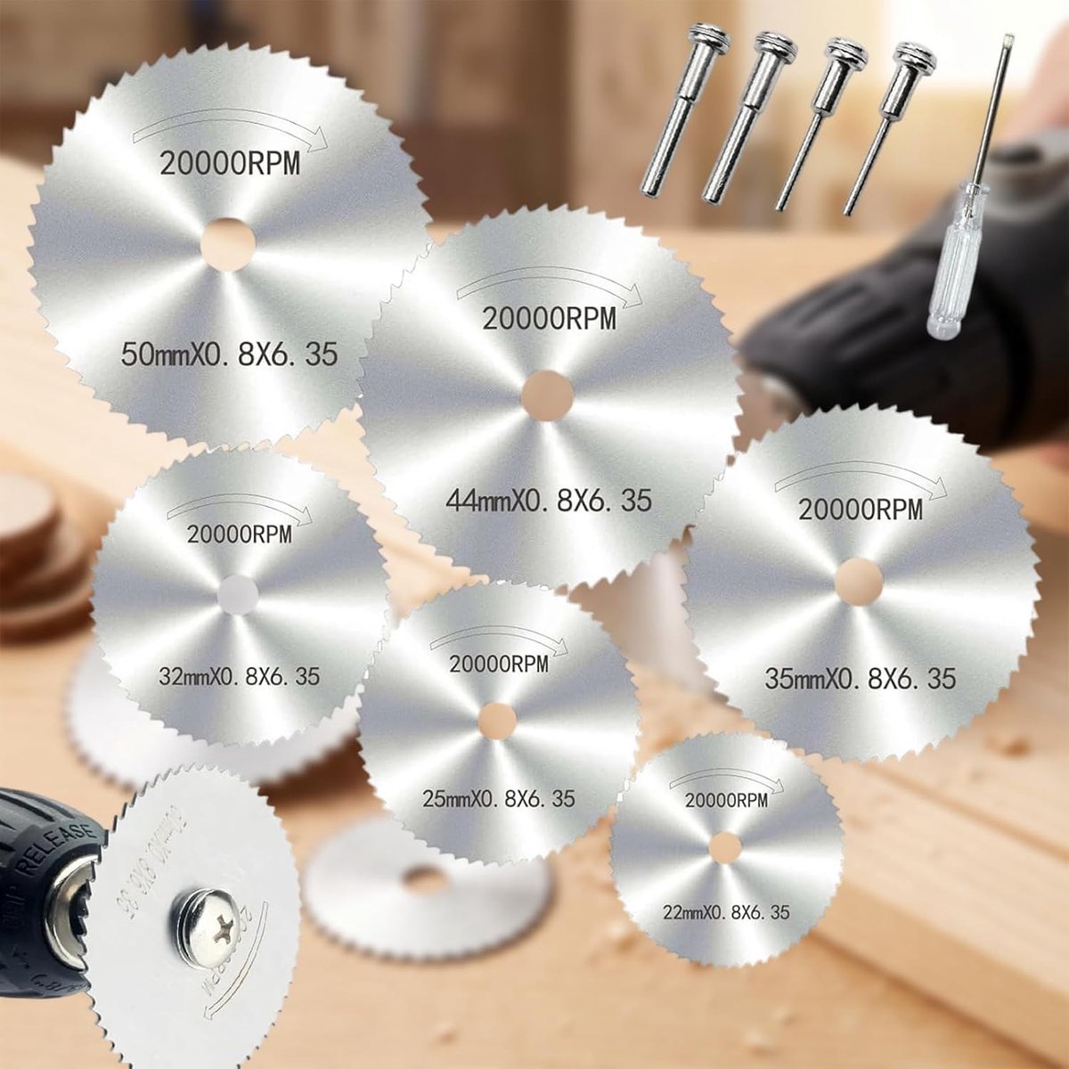 ACONDE HSS Circular Saw Blades for Smooth Cutting - 6 Small Circular Saw Blades with 0.8mm Thick Saw Teeth - ShopVlot