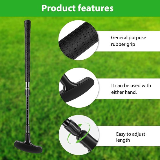SnelShoppen - Verstelbare Golfputter Uniseks Mini-Putter voor Indoor en Outdoor Oefeningen met Uittrekbare Schacht voor Links- en Rechtshandigen, Incl van Snelshoppen — afbeelding 5