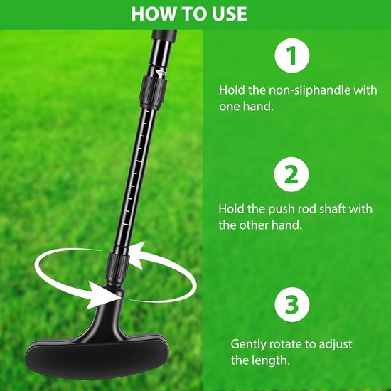 SnelShoppen - Verstelbare Golfputter Uniseks Mini-Putter voor Indoor en Outdoor Oefeningen met Uittrekbare Schacht voor Links- en Rechtshandigen, Incl van Snelshoppen — afbeelding 2