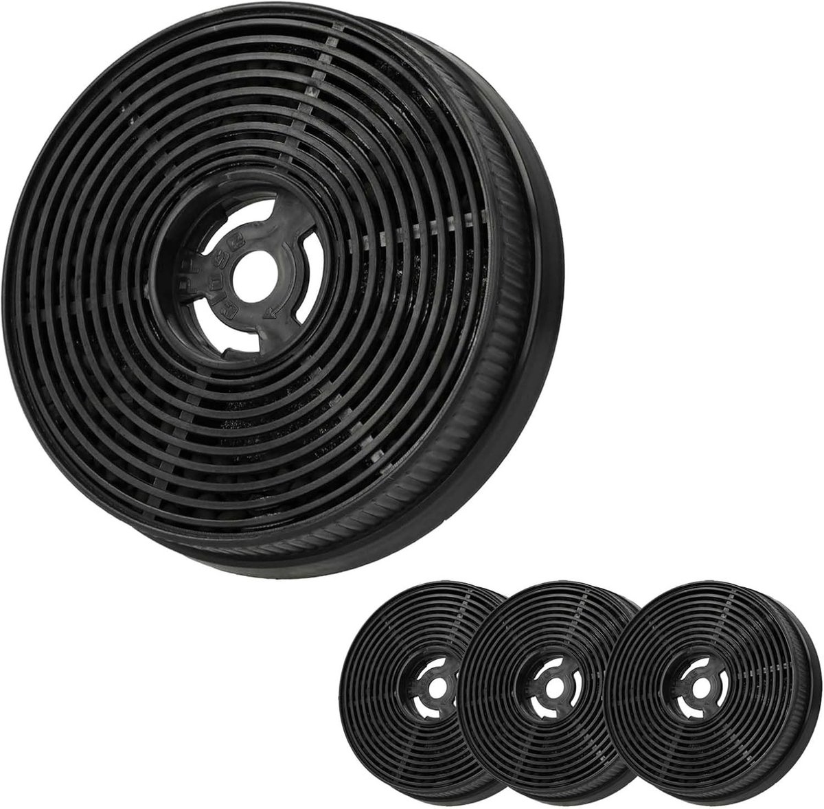 Vervangingsfilters voor afzuigkappen ronde actieve koolstoffilters compatibel met PKM CH33060WB en CH33060SB CF140 S22-60BBPY
