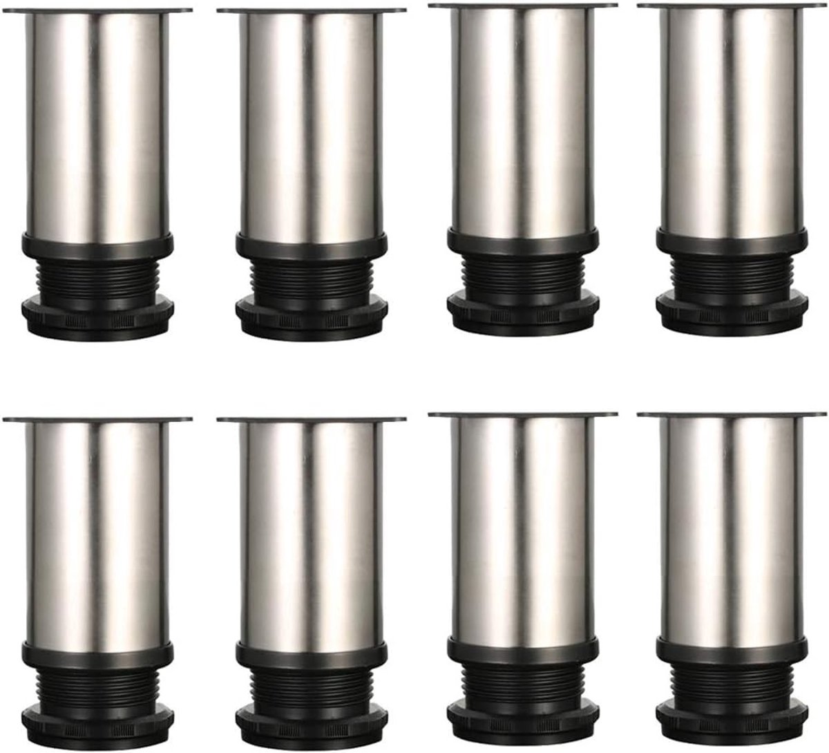 8 Stuks Verstelbare Keukenmeubel Poten - Dikke Chrome Metalen Tafelbenen voor Werkbladen en Ontbijtbars - Hoogte 80-95mm
