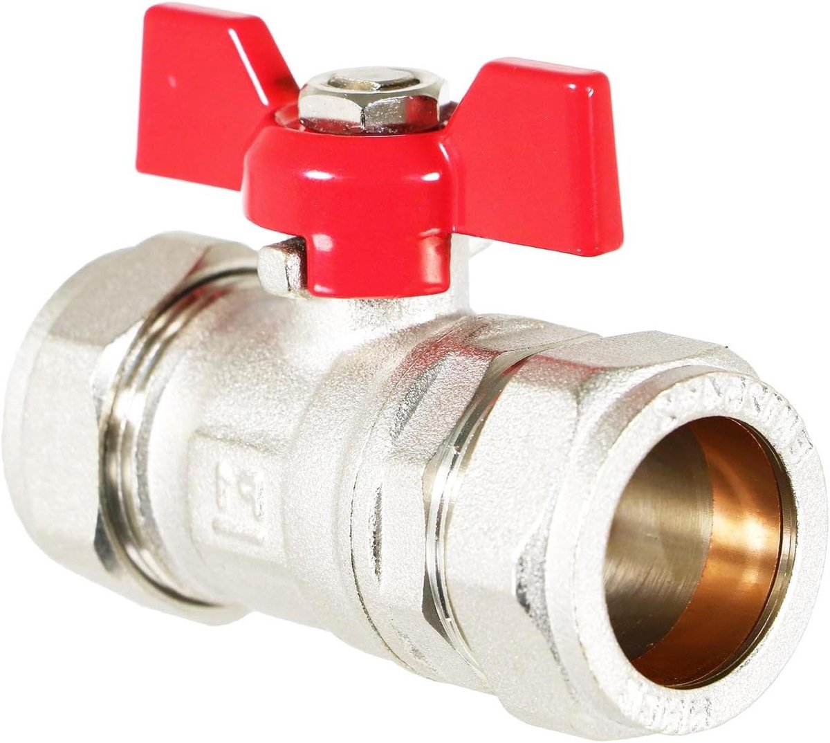 Kogelkraan Kit - Stopkraan Afsluiter - Waterleiding Afsluiten - Messing Constructie - 22 mm - Rood