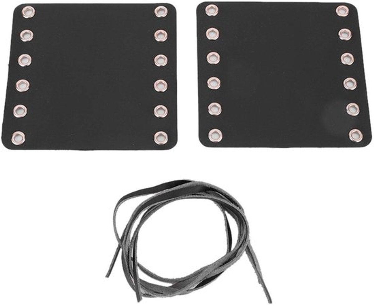 Motorfietsstuurgrepen Leren - 2 Stuks - Geschikt voor de meeste motorfietsen - Kleur: Zwart/Bruin/Rood/Geel - Afmetingen: 11 x 11,5 cm - Inclusief bandjes - Motorfiets Handgrepen