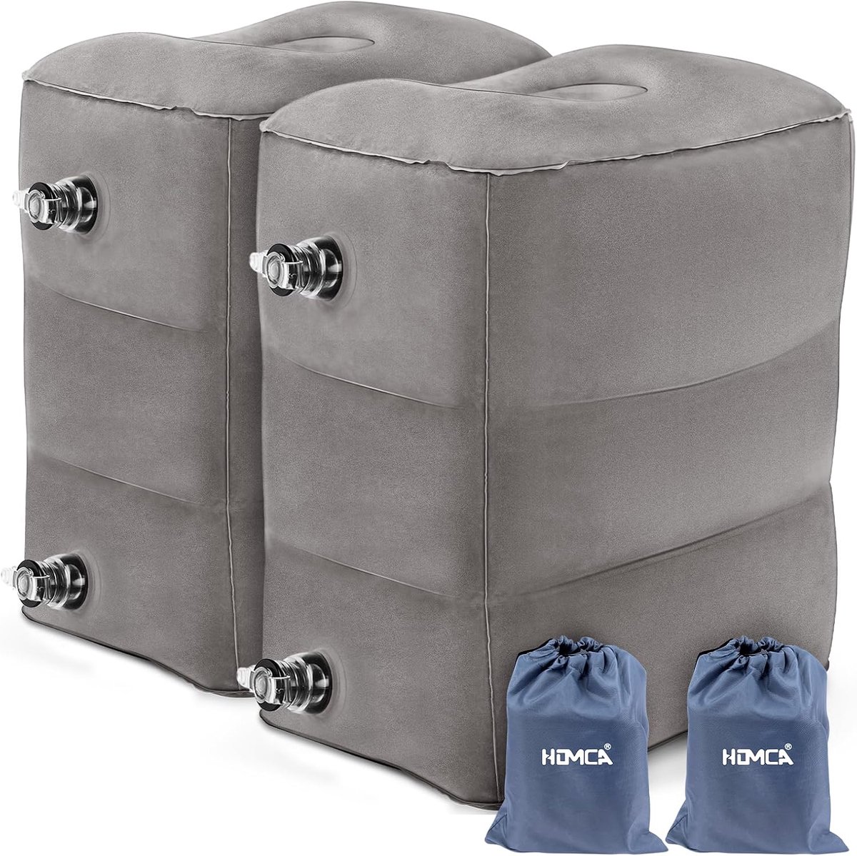 SnelShoppen - Inflatable Footrest Cushion voor Reis, Hoogte Verstelbaar, Opblaasbare Voetsteun voor Kinderen, Perfect voor Vliegtuig, Auto, Bus, Trein