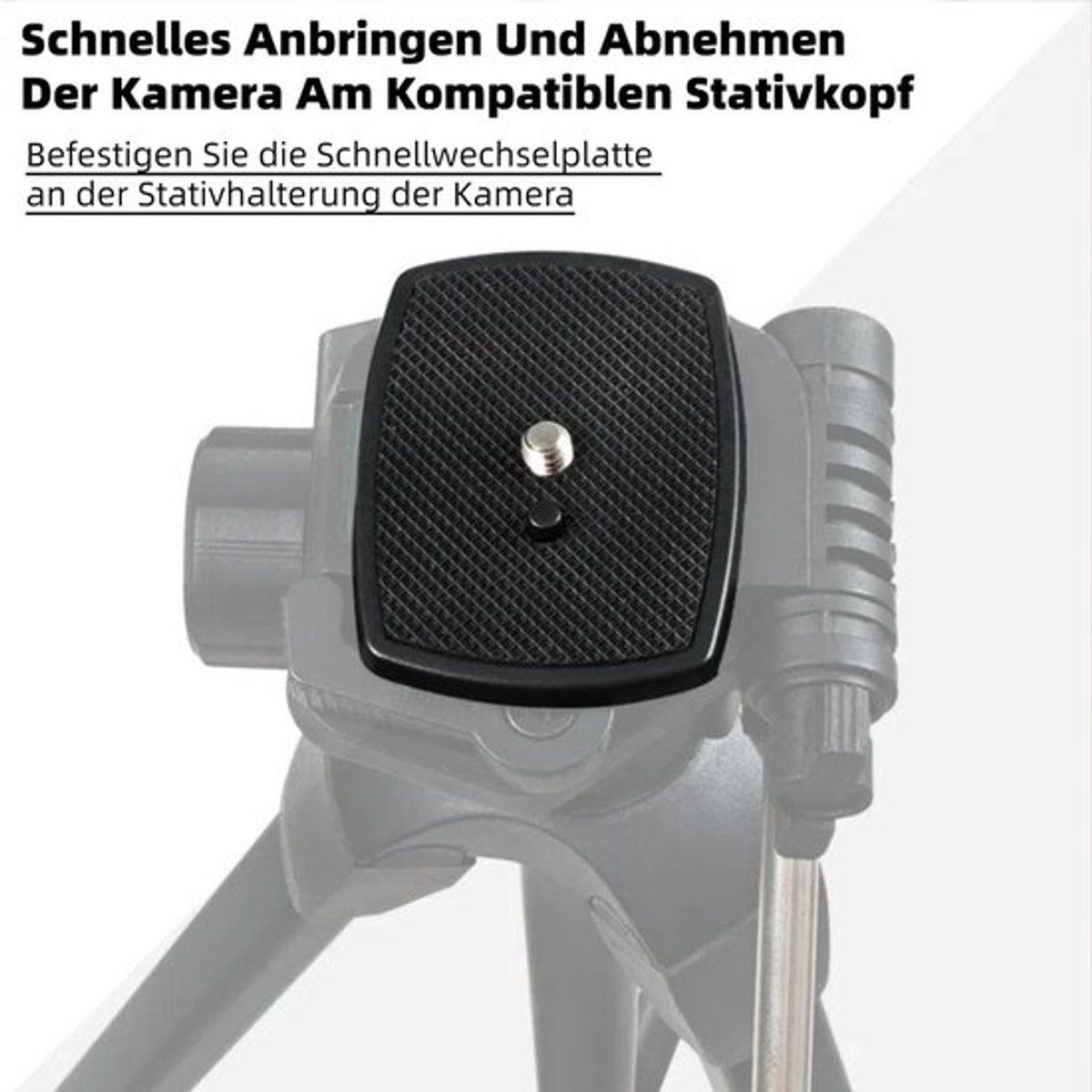 Statiefkop Adapter - Quick Release Plate - Lichtgewicht en Compact - Camera Accessoire - Geschikt voor Velbon Statief - 66x52mm