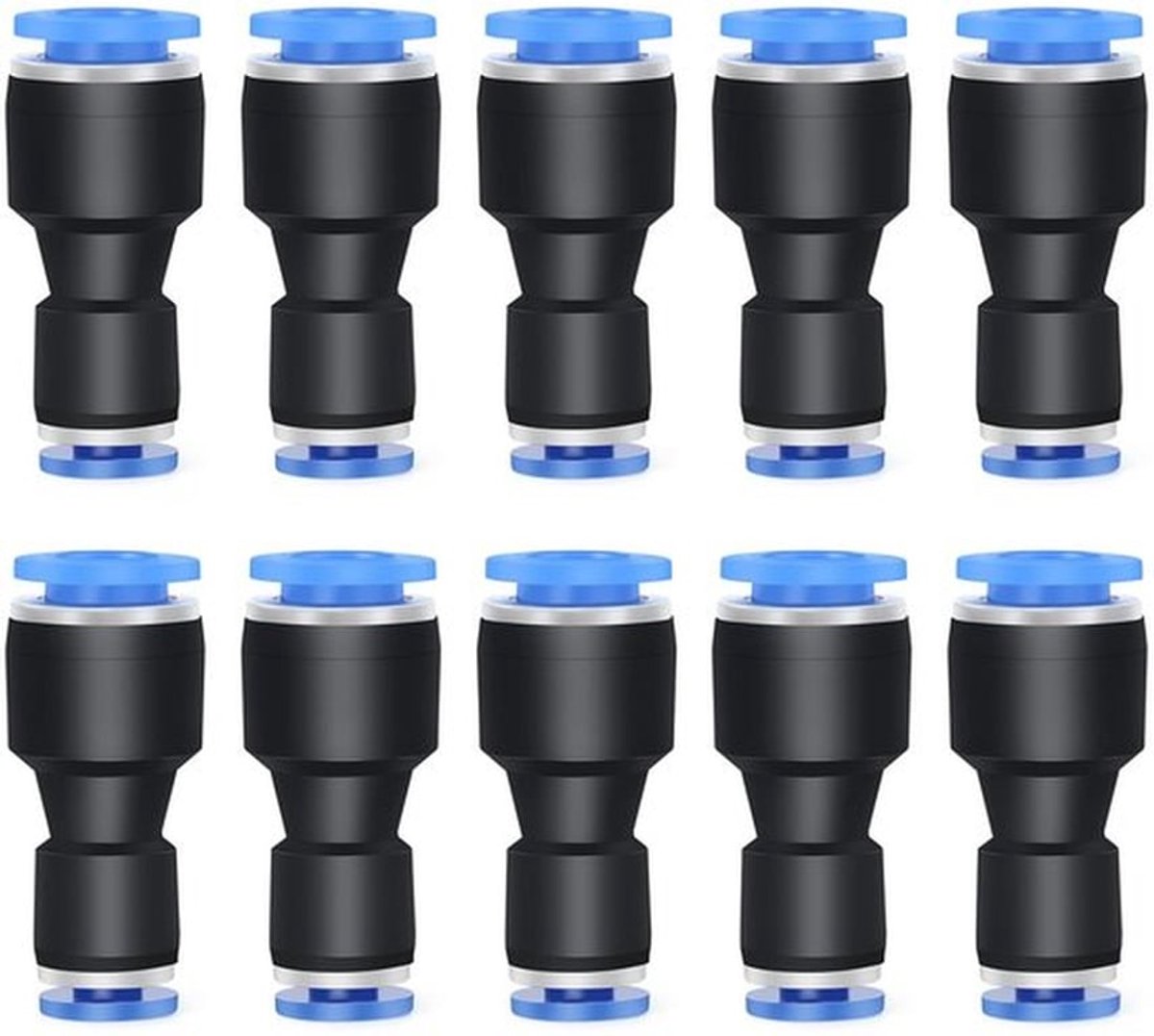 Reductiefitting 10mm OD x 8mm OD - 10 Stuks - Pneumatische Aansluitingen - Duurzaam - Eenvoudige Montage - Hoge Installatie-efficiëntie - Pneumatische Fitting