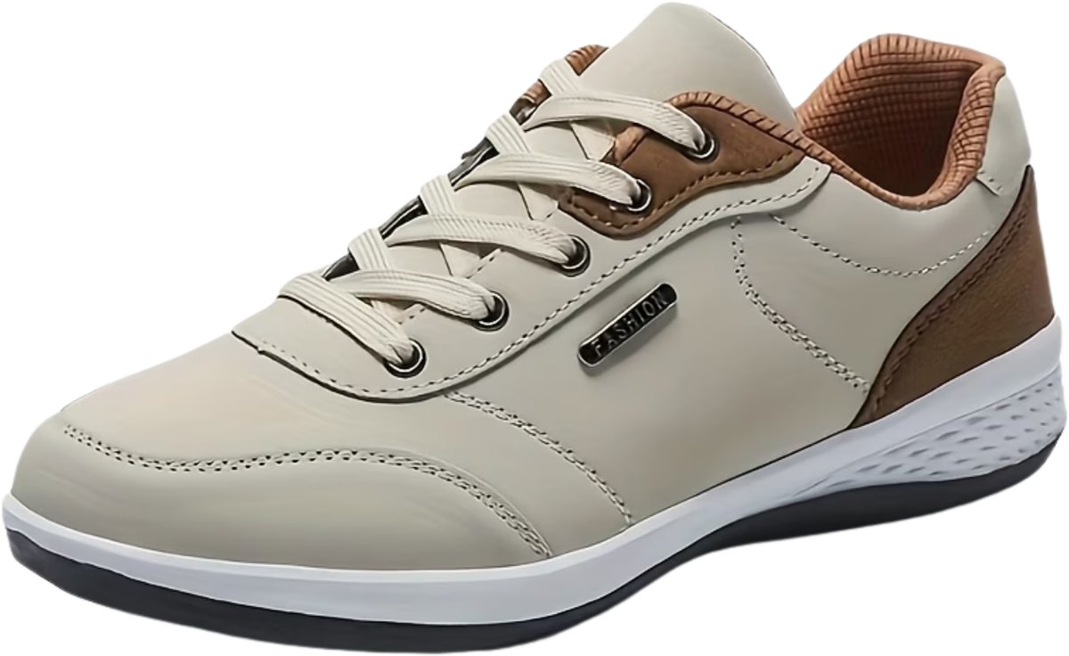 Currero Schoenen Heren Sneakers Comfortabel Wandelschoenen Casual Volwassenen 42 Beige