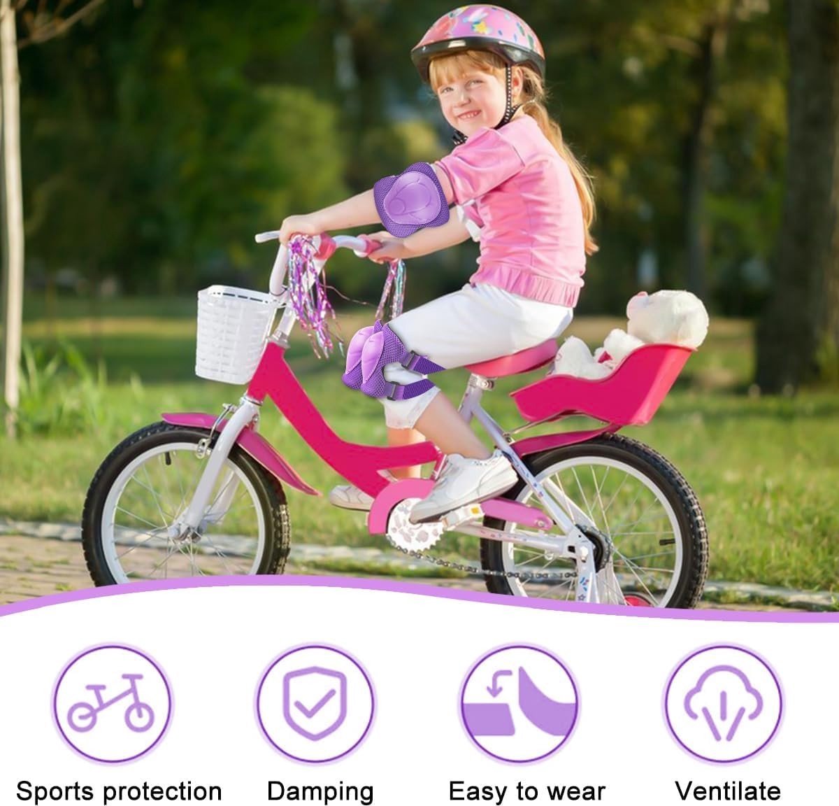 Kniebeschermers voor Kinderen, 6-in-1 Set met Pols- en Elleboogbeschermers voor Skateboard, Inline Skates en Fietsen