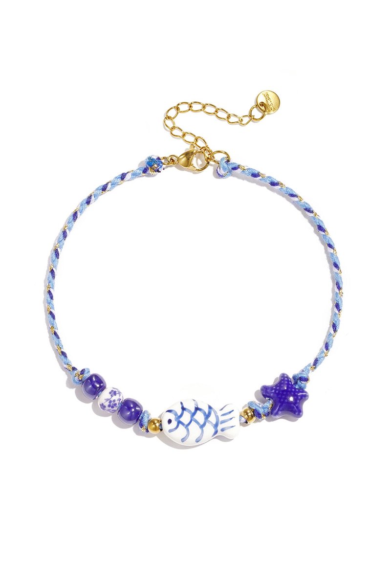 Beach Vibes - Enkelbandje - Touw - - Blauw