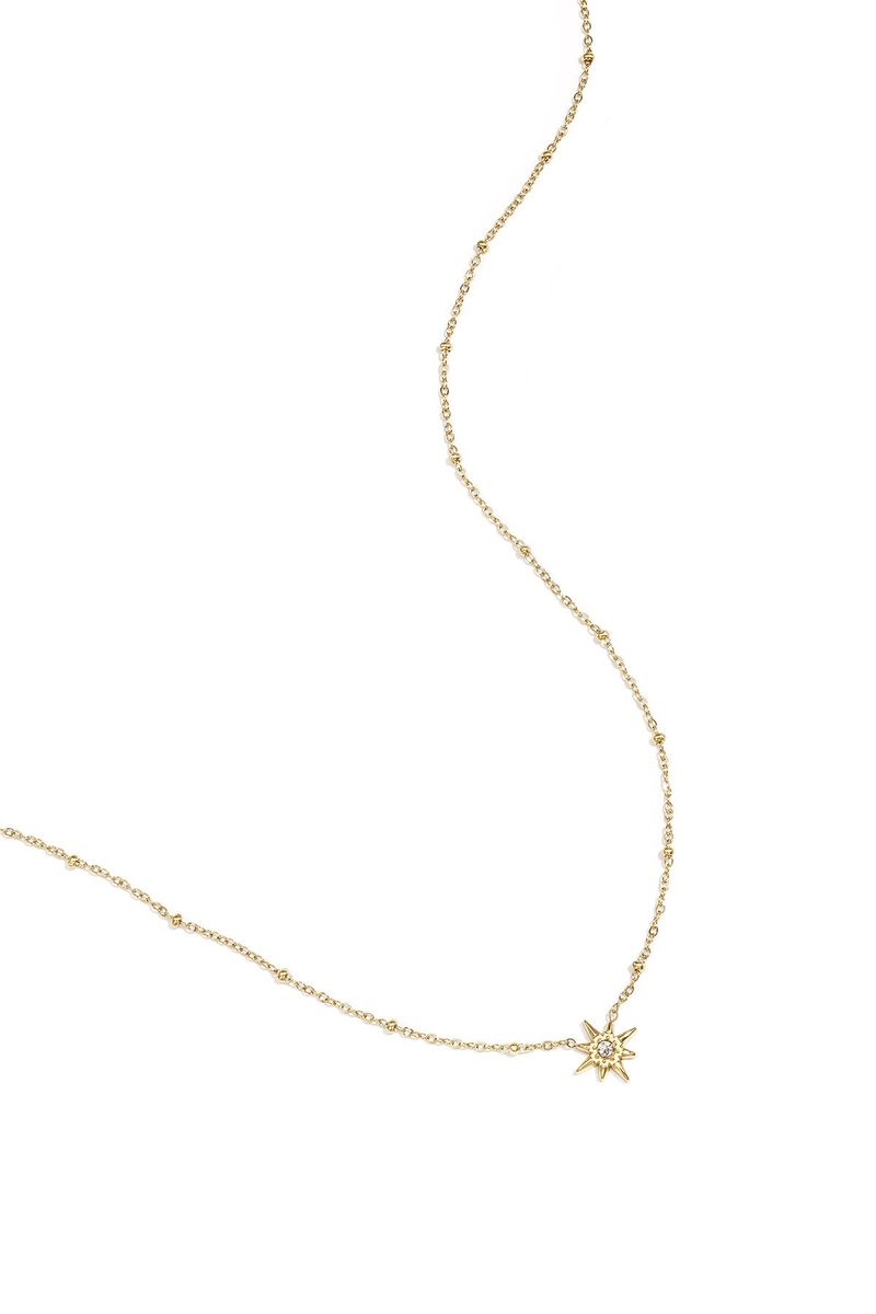 Nova - Vallende Ster Ketting - Stainless Steel - - Goud